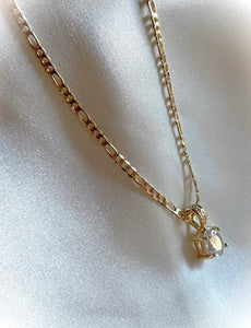 Aspen Solitaire Figaro Necklace