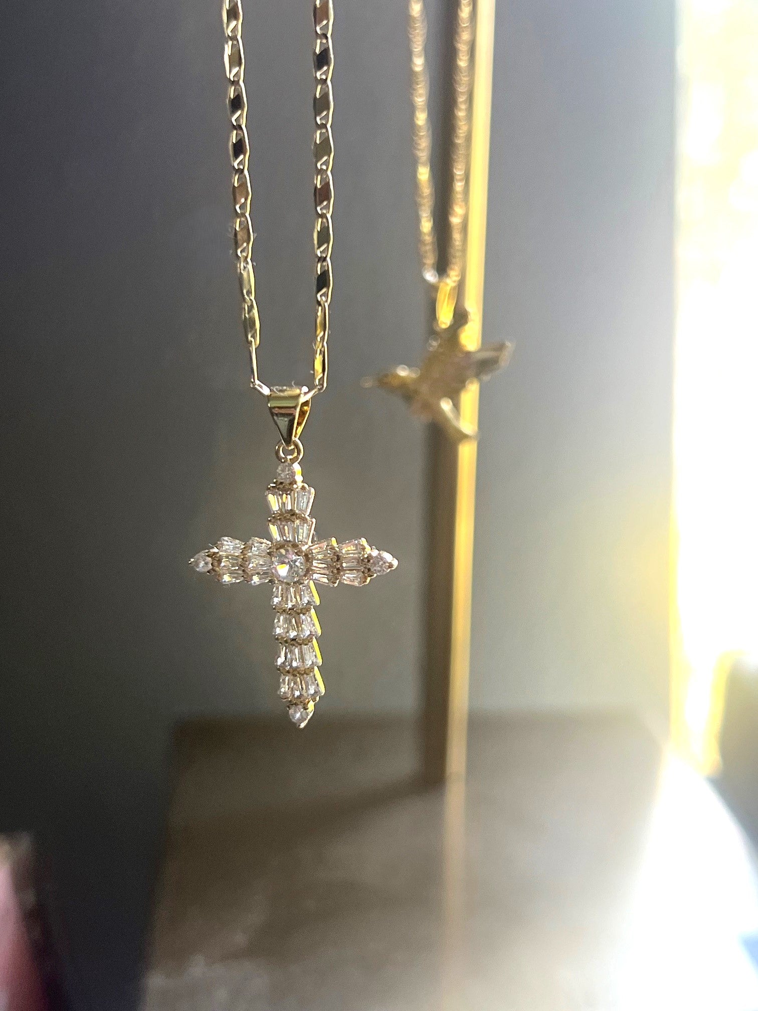 Baguette Cross Necklace