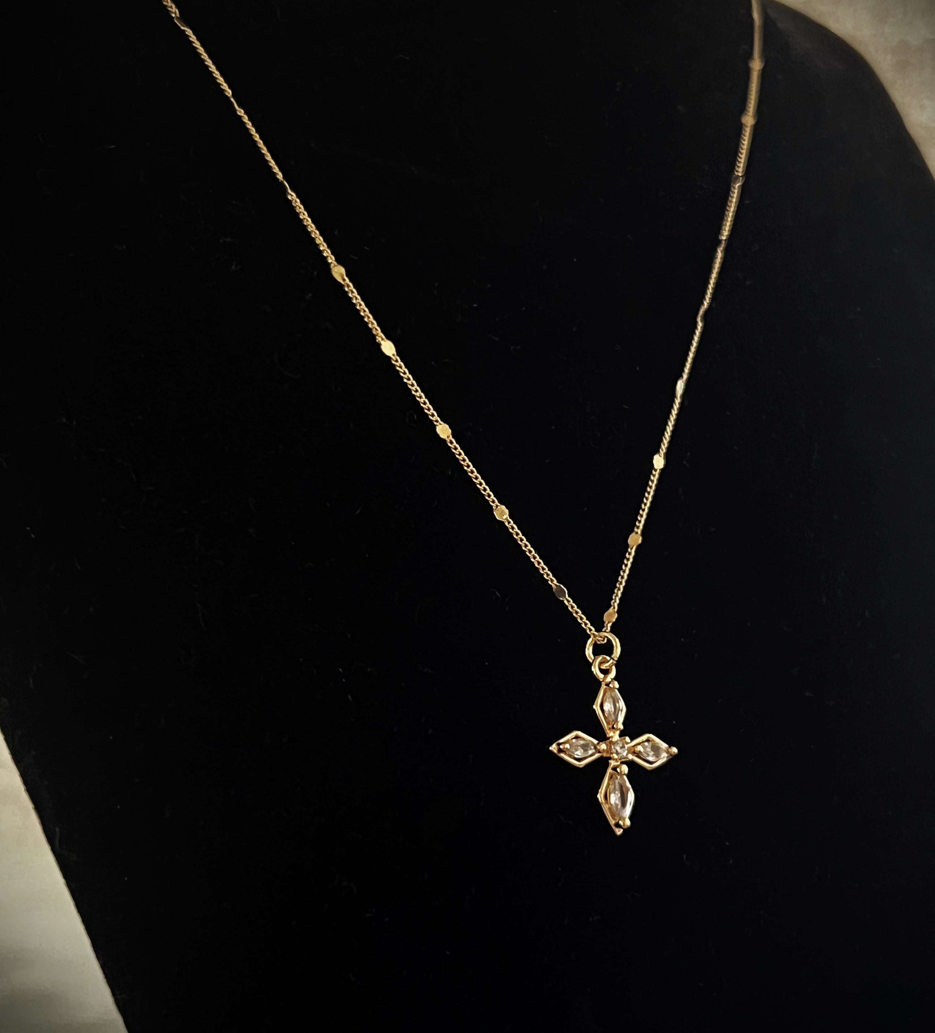 Lullaby Cross Petal Necklace