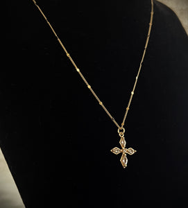 Lullaby Cross Petal Necklace