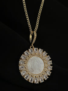 Mother of Pearl Lady Guadalupe Necklace