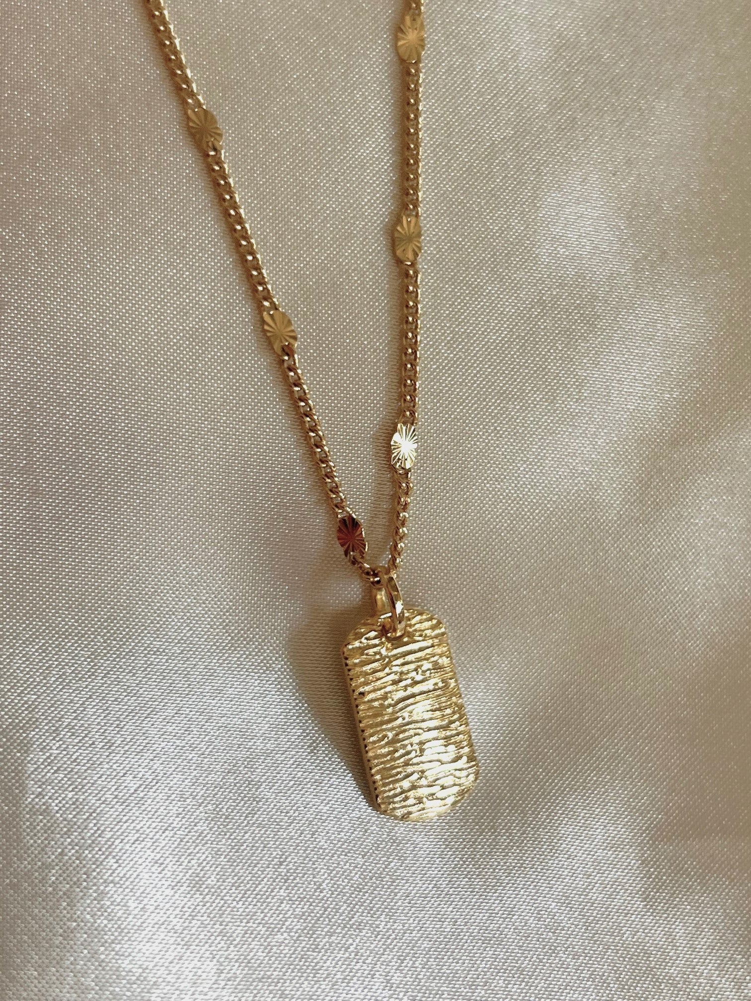 Textured Tag Necklace