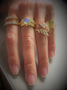 Zoe White Opal Ring