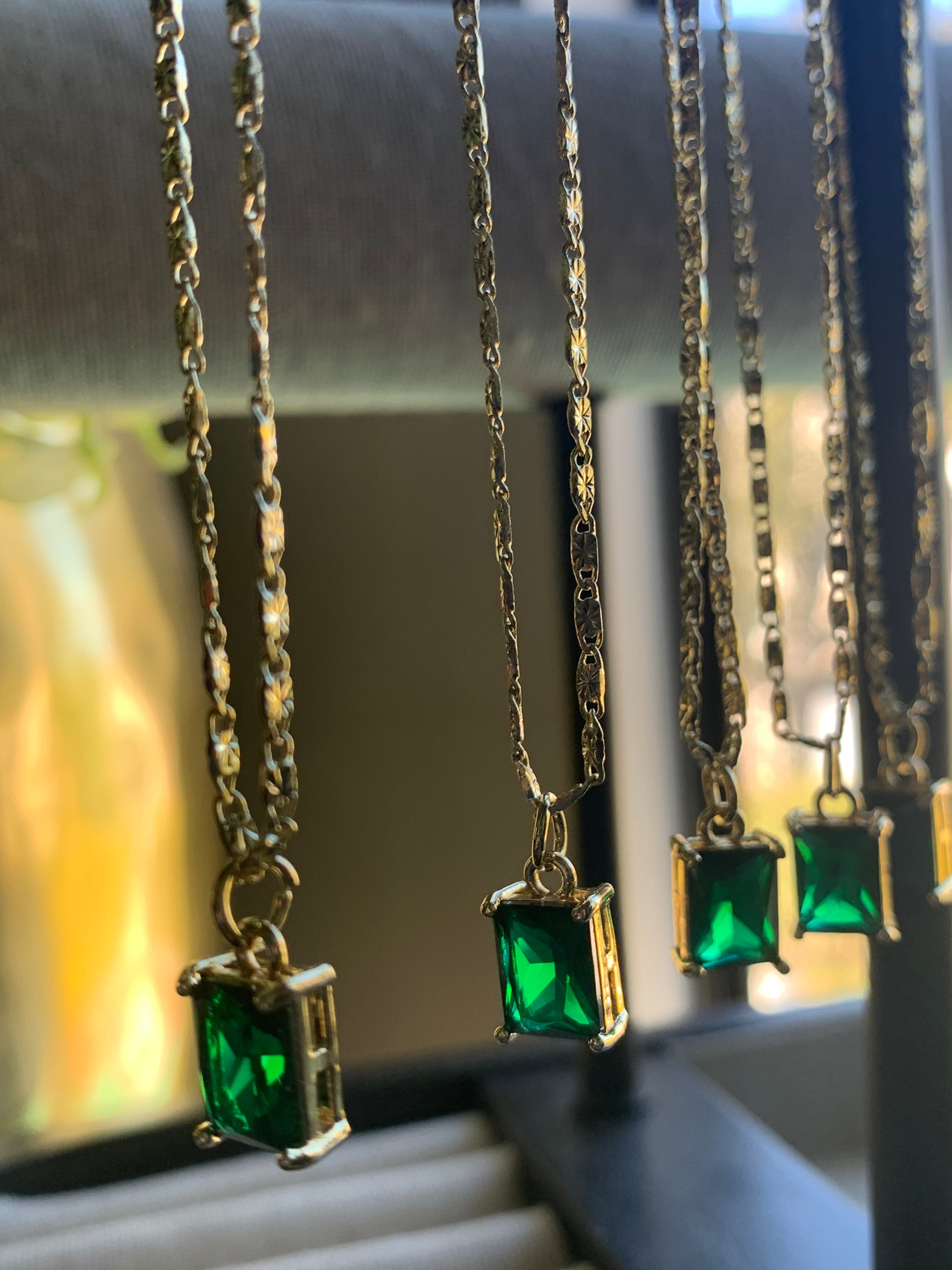 Emerald Charm Necklace