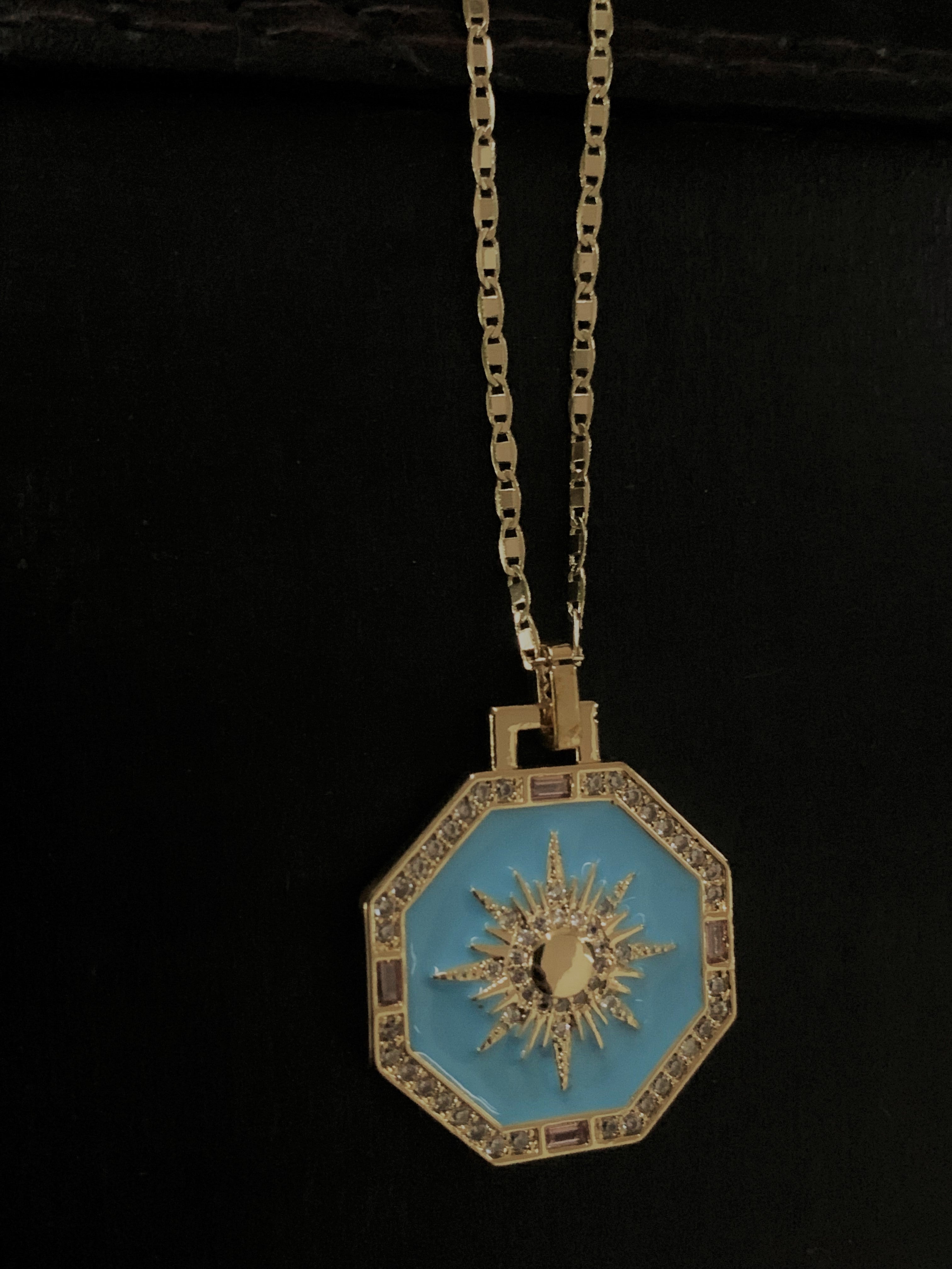 Turquoise Celestial Sun Ray Necklace